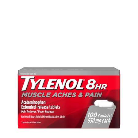 TYLENOL Tylenol 8 Hour Caplets 100 Count, PK48 3029723